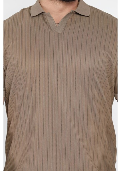 Polo Yaka Jakarlı Erkek Tişört P-00015844 fırsatları