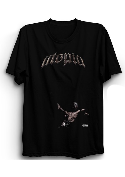 Traviss Scott, Utopia, First Fall, Rap, Hiphop, Unisex, Siyah %100 Pamuk Tişört