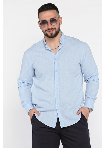 Uzun Kol Erkek Keten Gömlek P-00015841