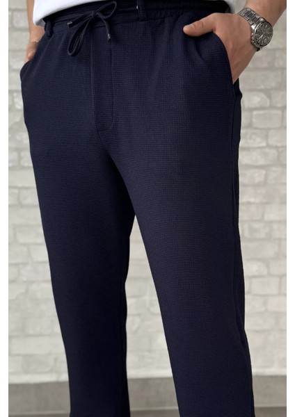 Erkek Kendinden Desenli Bel Bağlamalı Jogger Pantolon P-00015845 fırsatları