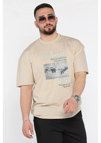 Baskılı Oversize Erkek Tişört P-00015837 fiyatları