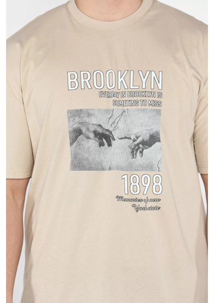 Baskılı Oversize Erkek Tişört P-00015837 fırsatları