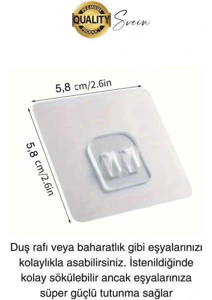 6 Ad. Ekstra Güçlü Kendinden Yapışkanlı Iz Bırakmaz Suya Dayanıklı Banyo Rafı Tablo Ayna Askı Kanca fırsatları
