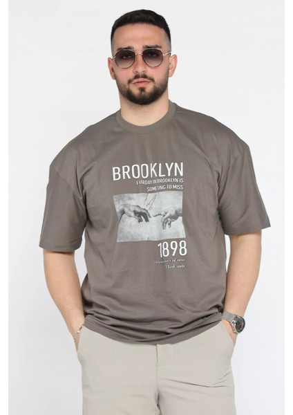 Baskılı Oversize Erkek Tişört P-00015837 fiyatları