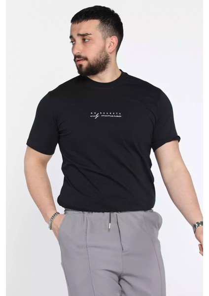 Erkek Silikon Kabartma Yazı Baskılı Bisiklet Yaka Tişört P-00015047 fiyatları