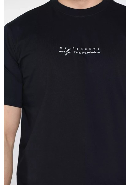 Erkek Silikon Kabartma Yazı Baskılı Bisiklet Yaka Tişört P-00015047 fırsatları