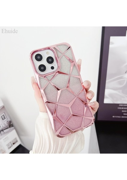 Apple iPhone 14 Pro Pembe Simli Prizma Telefon Kılıfı