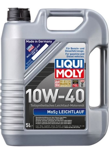 Motor Yağı 10W40 5lt Yağ Yakmayı Engeller Mos2 Leichtlauf