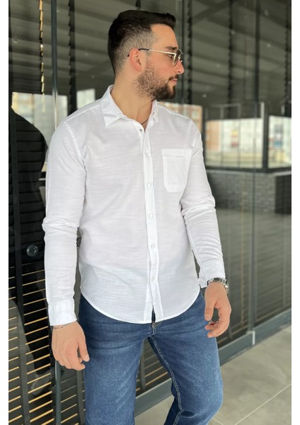 Tek Cepli Çıtçıtlı Erkek Uzun Kol Gömlek P-00015571 fiyatları