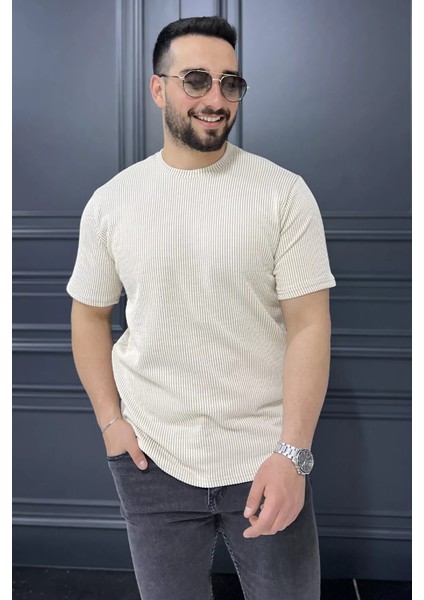 Bisiklet Yaka Çizgili Erkek Tişört P-00015833 fiyatları