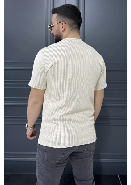 Bisiklet Yaka Çizgili Erkek Tişört P-00015833 fırsatları