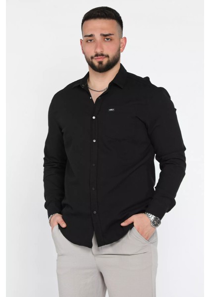 Erkek Tek Cepli Ön Çıtçıtlı Uzun Kol Gömlek P-00015051 fiyatları