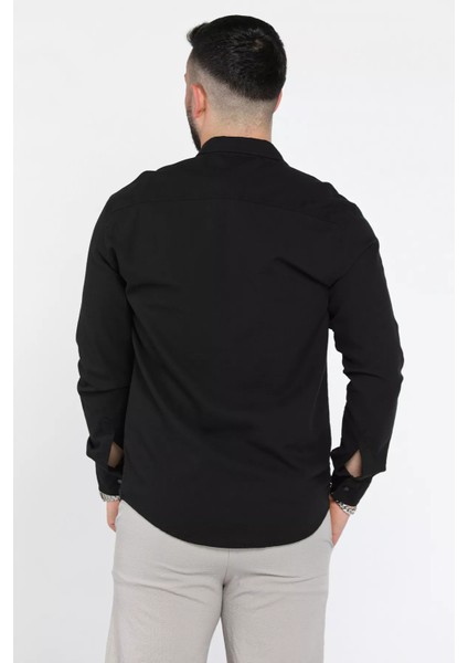 Erkek Tek Cepli Ön Çıtçıtlı Uzun Kol Gömlek P-00015051 modelleri