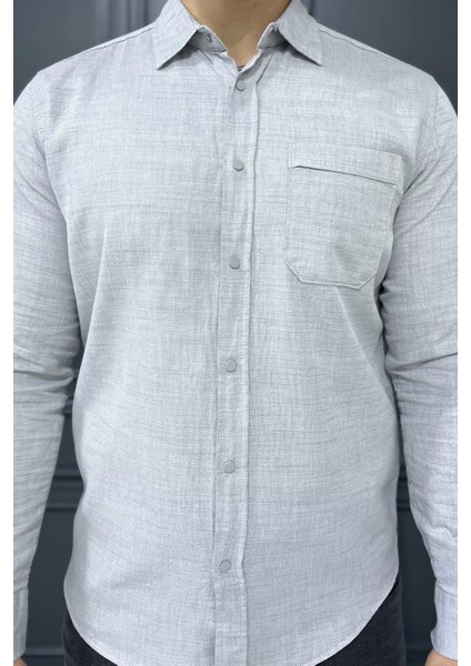 Tek Cepli Çıtçıtlı Erkek Uzun Kol Gömlek P-00015571 modelleri