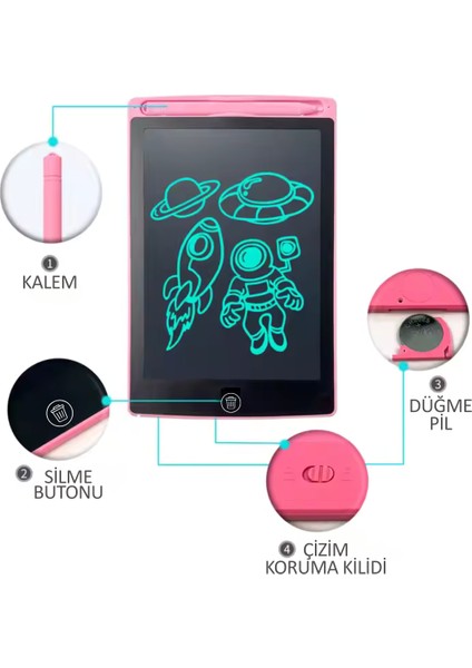 8,5" Kalemli LCD Çizim Tableti (23X15CM)