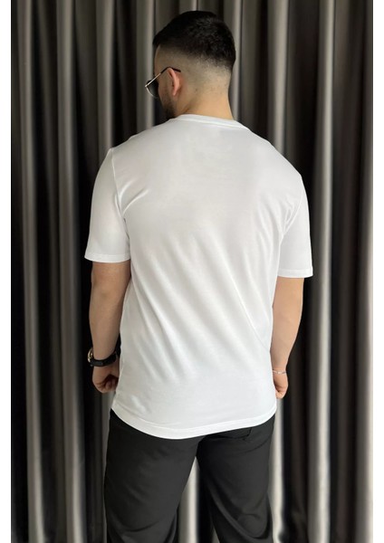 Bisiklet Yaka Baskılı Erkek Tişört P-00015834 modelleri