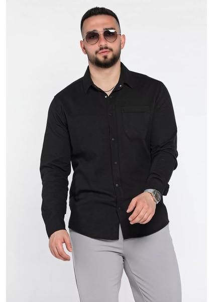 Tek Cepli Çıtçıtlı Erkek Uzun Kol Gömlek P-00015571 fiyatları