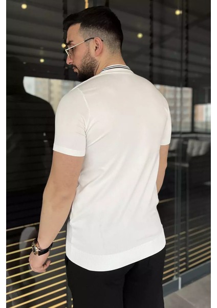 Nakışlı Bisiklet Yaka Erkek Tişört P-00015579 modelleri