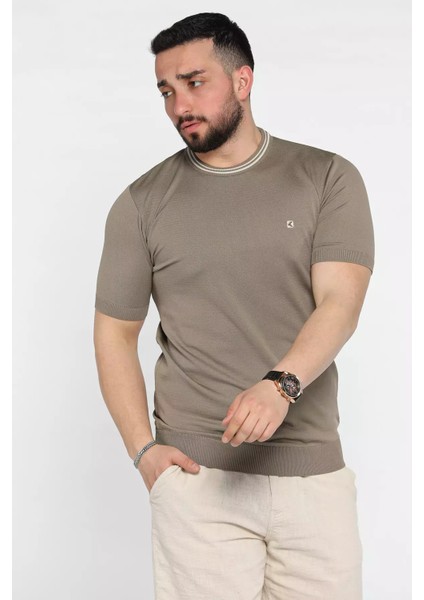 Nakışlı Bisiklet Yaka Erkek Tişört P-00015579 fiyatları