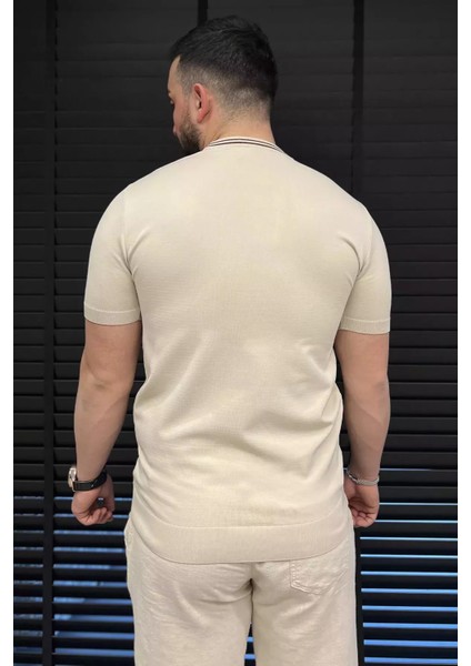 Nakışlı Bisiklet Yaka Erkek Tişört P-00015579 modelleri