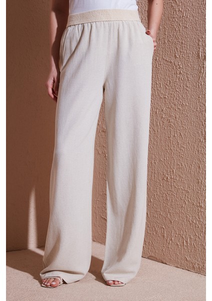 Wide Leg Yüksek Bel Geniş Paça Pantolon Bayan Pantolon 25Y0893K1 fırsatları