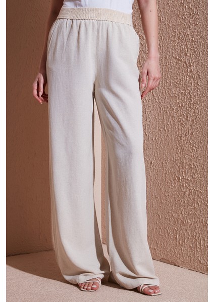 Wide Leg Yüksek Bel Geniş Paça Pantolon Bayan Pantolon 25Y0893K1 indirimleri