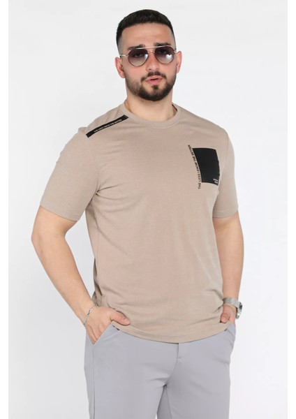 Bisiklet Yaka Baskılı Erkek Tişört P-00015834