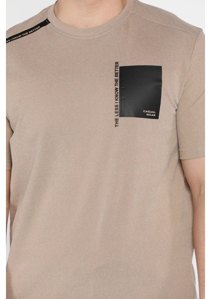 Bisiklet Yaka Baskılı Erkek Tişört P-00015834 fırsatları