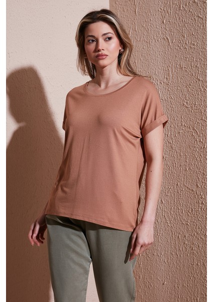 Streç Regular Fit Yuvarlak Yaka Bluz Bayan Bluz 25Y0194K1 modelleri