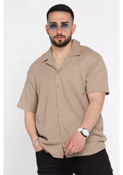 Apaş Yaka Kısa Kol Erkek Gömlek P-00015577