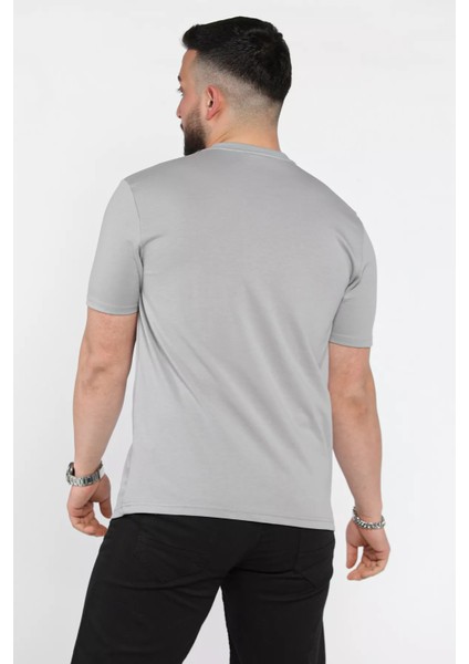 Erkek Bisiklet Yaka Baskılı Tişört P-00015576 modelleri