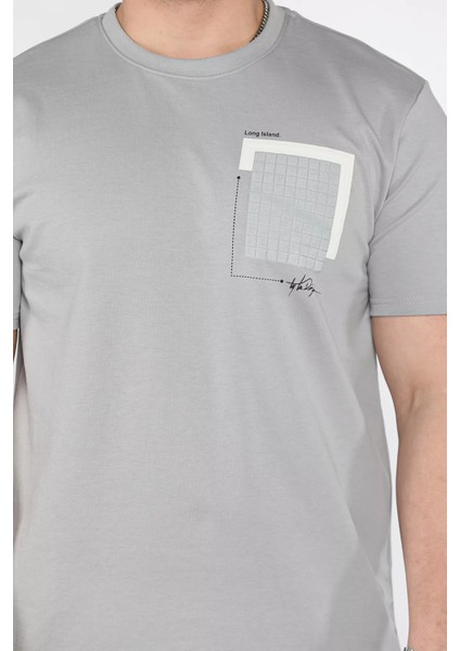 Erkek Bisiklet Yaka Baskılı Tişört P-00015576 fırsatları