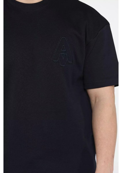 Bisiklet Yaka Nakışlı Erkek Tişört P-00015556 fırsatları