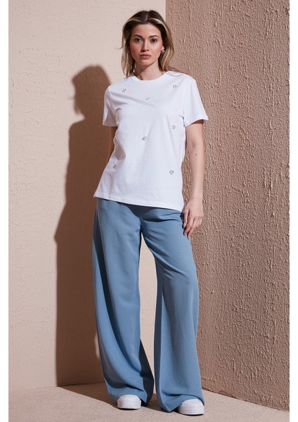 Wide Leg Yüksek Bel Geniş Paça Pantolon Bayan Pantolon 25Y0893K1