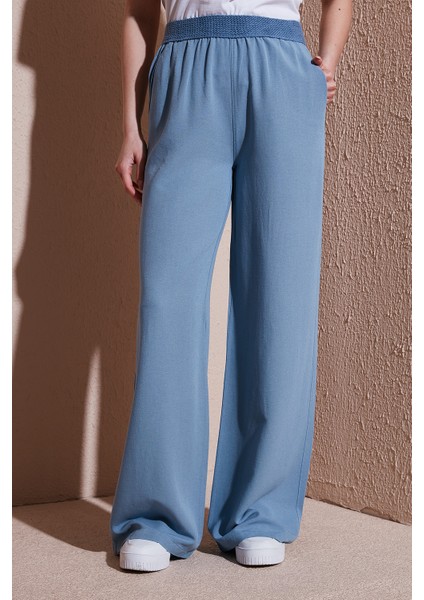 Wide Leg Yüksek Bel Geniş Paça Pantolon Bayan Pantolon 25Y0893K1 fiyatları