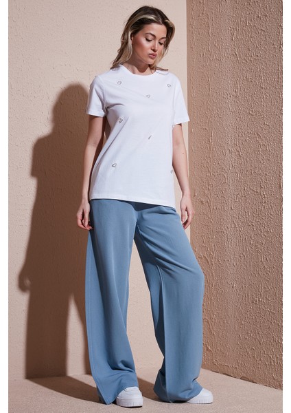 Wide Leg Yüksek Bel Geniş Paça Pantolon Bayan Pantolon 25Y0893K1 fırsatları