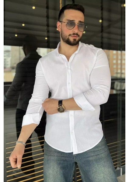 Kendinden Desenli Erkek Uzun Kol Gömlek P-00015569 fiyatları