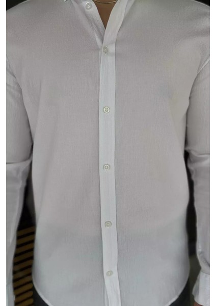 Kendinden Desenli Erkek Uzun Kol Gömlek P-00015569 fırsatları