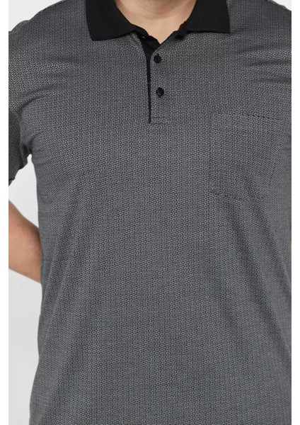 Erkek Polo Yaka Tek Cepli Kendinden Desenli Tişört P-00015570 fırsatları