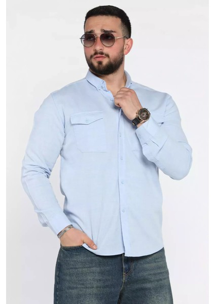 Çift Cepli Erkek Uzun Kol Gömlek P-00015574 fiyatları
