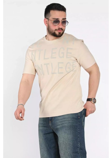 Erkek Bisiklet Yaka Harf Baskılı Tişört P-00015575 fiyatları