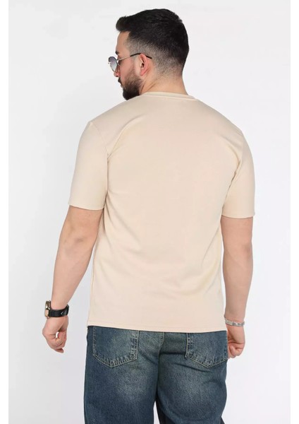 Erkek Bisiklet Yaka Harf Baskılı Tişört P-00015575 modelleri