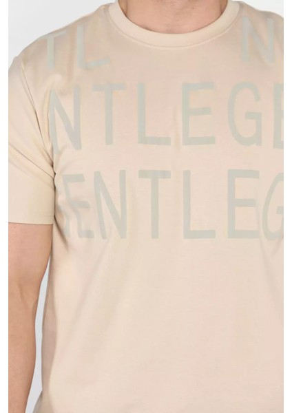 Erkek Bisiklet Yaka Harf Baskılı Tişört P-00015575 fırsatları