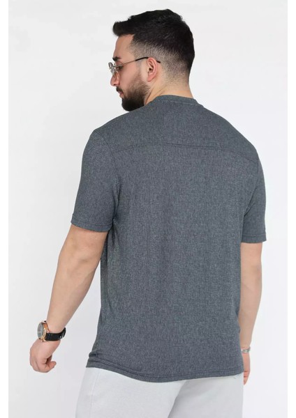 Bisiklet Yaka Kendinden Desenli Erkek Tişört P-00015561 modelleri
