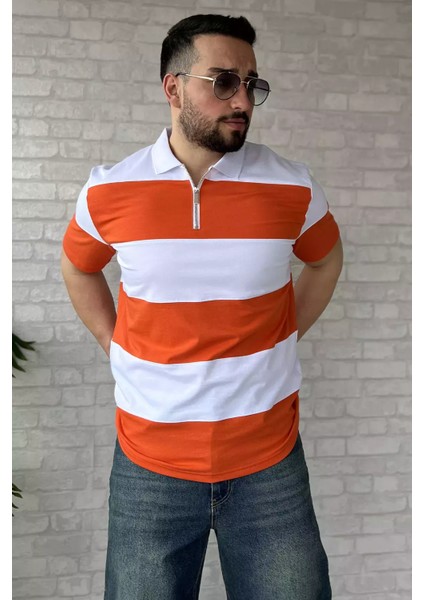 Polo Yaka Yarım Fermuarlı Erkek Tişört P-00015558 fiyatları