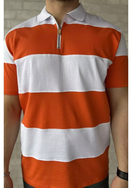 Polo Yaka Yarım Fermuarlı Erkek Tişört P-00015558 fırsatları