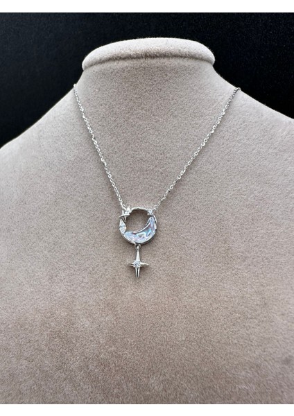Ithal Kutup Yıldızı Sallantılı Opal Taşlı Kadın Gümüş Kolye fiyatları