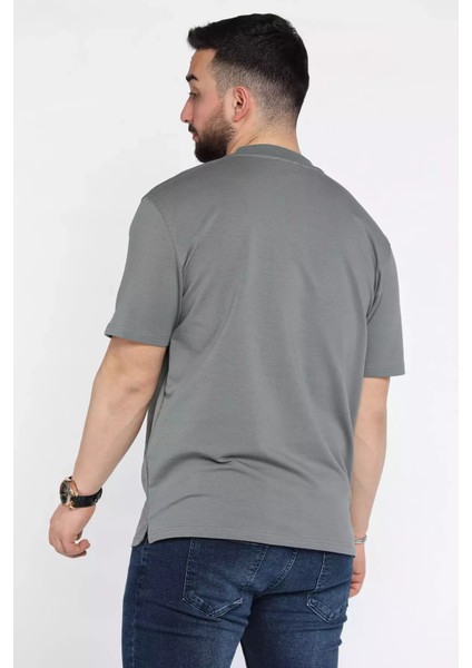 Erkek Bisiklet Yaka Baskılı Tişört P-00015559 modelleri