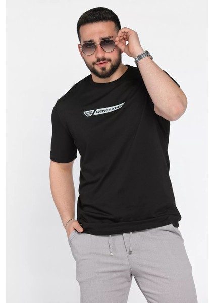 Erkek Ön Baskılı Bisiklet Yaka Tişört P-00015560