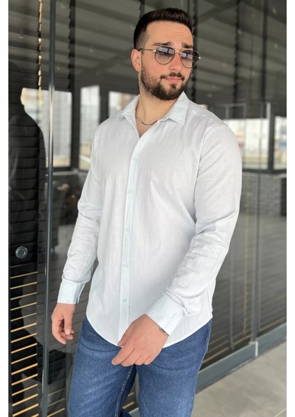 Kendinden Desenli Erkek Uzun Kol Gömlek P-00015569 fiyatları